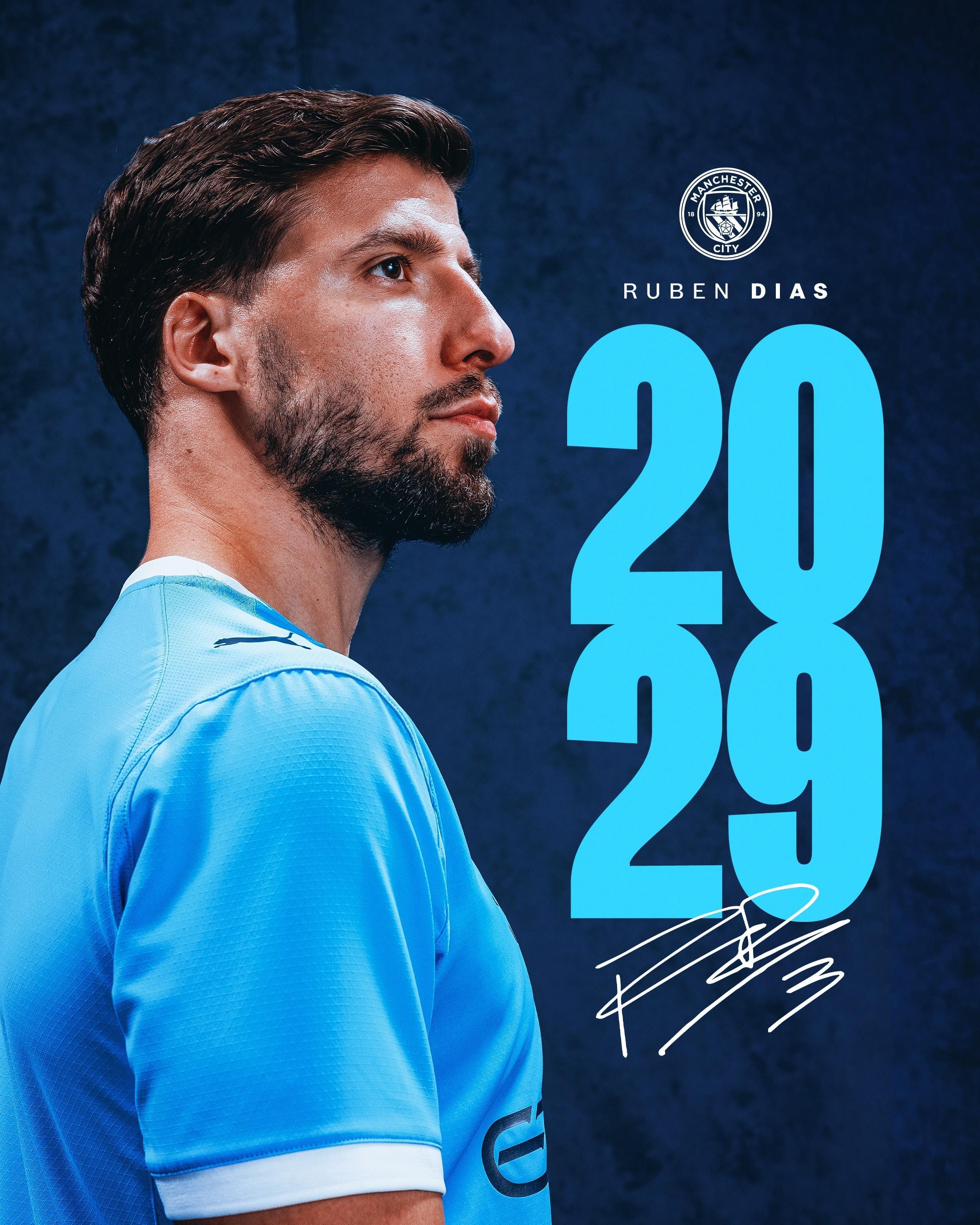 华体会官网入口-官方：曼城与中卫鲁本-迪亚斯续约至2029年